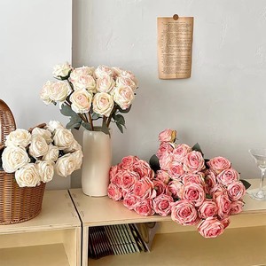 Bouquet di Rose Artificiali Realistiche in Stile INS, Composizione Floreale Multipla in Seta per Matrimoni, Feste, Decorazioni per la Casa e Centrotavola - Product Image 3