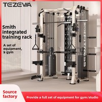 TEZEWA Smith Machine Multi-Station Trainer Pec Dec Cable Crossover Home Squat Bench Press Rack Unité Multifonctionnelle Tout-en-un
