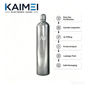 <span class=keywords><strong>ถัง</strong></span><span class=keywords><strong>แก๊ส</strong></span>อาร์กอนอุตสาหกรรม KAIMEI ความบริสุทธิ์สูง 99.999% 5N ขนาด 40 ลิตร 13.5MPa ทนทาน พกพาสะดวก พร้อมวาล์ว G5/8 <span class=keywords><strong>ถัง</strong></span>เหล็กสำหรับเติมแก๊สอาร์กอน - Product Image 1