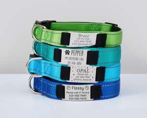Correa reflectante personalizada para perros, mascota silenciosa con nombre grabado, etiqueta de Metal desmontable, collar de gato personalizado de nailon ajustable - Product Image 2