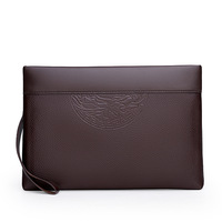 Tas Clutch PU Desainer Mewah Pria, Dompet Selempang, Kapasitas Besar, Tahan Air, Penutup Ritsleting, Bisnis Kasual