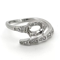 Semi Mount 4*6mm Sterling Silber Schlangen ring Leerer Rahmen Blank Support Einstellung S925 Basis halter ohne Hauptstein DIY