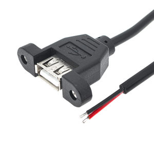 USB <span class=keywords><strong>2</strong></span>.0 A 型母头面板安装连接器，带螺丝锁定延长线，适用于工业控制/电脑机箱 - Product Image 1