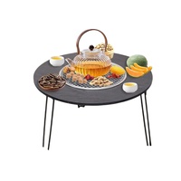 Table de pique-nique ultralégère pliable ronde pour le camping, idéale pour boire et faire du barbecue