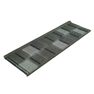 Sıcak satış asya tarzı düz kiremit s renkli kaplanmış Metal çelik taşlı çatı levhaları taş döküm için kiremit