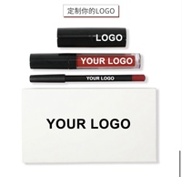 Set de Labial, Brillo Labial y Delineador de Labios Vegano, Resistente al Agua, de Larga Duración, con Alta Pigmentación Mineral, 3 Piezas, Marca Privada Personalizable