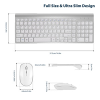 Ensemble clavier et souris sans fil 2,4 G ultra-mince silencieux avec pavé numérique pour ordinateur portable, PC, bureau à domicile – En stock