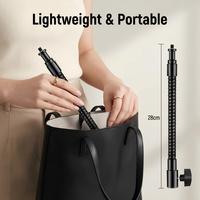 Bras flexible en métal de 11 pouces/28 cm, tube col de cygne avec filetage 1/4 pouce pour éclairages vidéo LED, flash annulaire et accessoires de photographie