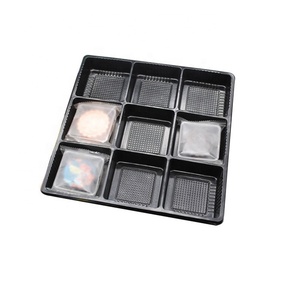 Cookies Plastic Packaging Blister Plastic Packaging Trays Custom Disposable Black PS Blister Cookies Biscuit Plastic Inner Packaging Trays