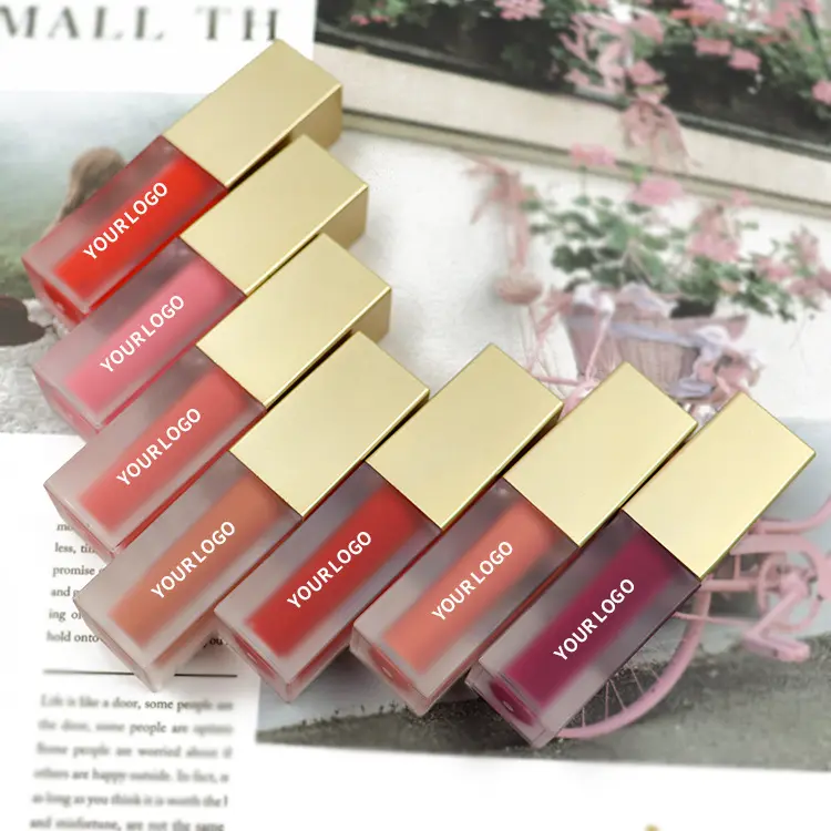 สร้างโลโก้ของคุณให้ความชุ่มชื้นกันน้ํา Matte ของเหลว Blush มังสวิรัติ Blush โหดร้ายฟรีไล่ระดับสีของเหลว