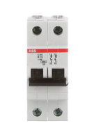Interruptor automático en miniatura ABB S202-B16 16A de 2 polos tipo B con capacidad de ruptura de 6kA para armario de distribución industrial