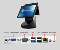 Terminal de point de vente (PDV) avec écran tactile capacitif de 15,6 pouces, option d'imprimante thermique 58/80 mm, processeur Intel, système d'exploitation Android/Windows