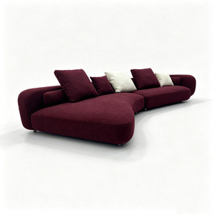 Canapé Courbé en Tissu pour Salon, Appartement, Hall d'<span class=keywords><strong>Hôtel</strong></span>, Salle de Réception, Bureau <span class=keywords><strong>à</strong></span> Domicile, Villa Familiale – Assise Confortable - Product Image 5