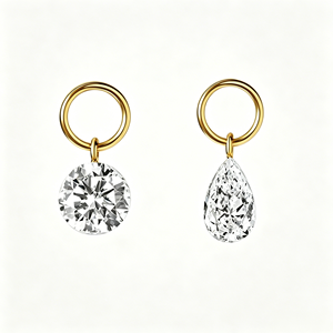Pendientes de Diamantes Redondos de Corte Brillante, Certificados por IGI, Cultivados en Laboratorio, de Oro Sólido de 14K, Modernos para Mujer - Product Image 1