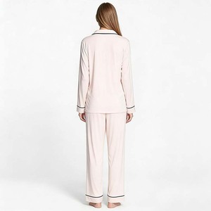 Pigiami OEM personalizzati in cotone modal con elastico in vita, maniche lunghe, tinta unita, <span class=keywords><strong>taglie</strong></span> <span class=keywords><strong>forti</strong></span>, in raso - Product Image 5