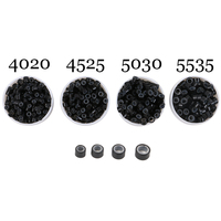 Anneaux micro en aluminium doublés de silicone de 4 mm, 4,5 mm, 5 mm, 5,5 mm pour extensions capillaires – Vente en gros