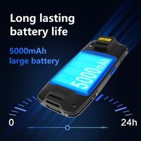 Escáner de código de barras industrial Android 14 portátil de 4 pulgadas PDA resistente 1D 2D 4G WiFi 64GB ROM