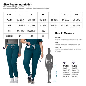Kitmaz Medical Scrub Pants for Women-Mid Rise 4-Way Stretch Slim Fit Jogger Pants, Drawstring &amp; 5 Pockets - Product Image 6