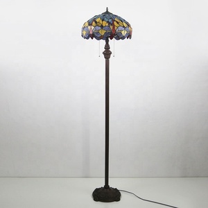 LongHuiJing 16 Inch Handcrafted Red Dragonfly Tiffany Stained Glass LED Traditional Floor Lamp-Home Decor Art <b>Lighting</b> - Product Image 4
