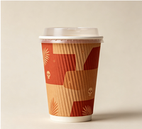 Gobelet en carton ondulé à paroi ondulée jetable, gobelet portable pour boissons à emporter, gobelet jetable pour café, lait, thé