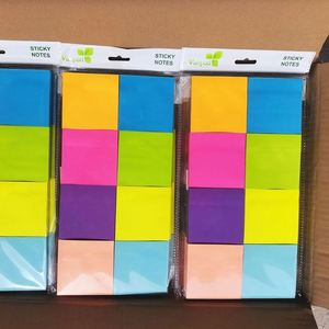 Lot de 8 blocs-notes adhésifs néon ultra-résistants 76x76 mm, réutilisables, pour le bureau et les cadeaux promotionnels - Product Image 4