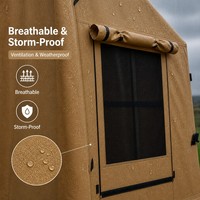 Tente de glamping gonflable pour fête en plein air, protection UV, installation facile, grand espace, couleur beige