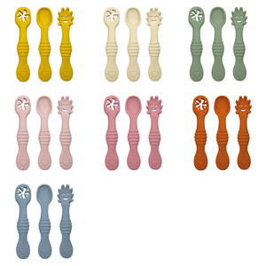 Set <span class=keywords><strong>de</strong></span> Alimentación para Bebés, Kit <span class=keywords><strong>de</strong></span> Cuchara y Tenedor para Niños Pequeños, Libre <span class=keywords><strong>de</strong></span> BPA, Silicona con Punta Suave, Cuchara <span class=keywords><strong>de</strong></span> <span class=keywords><strong>Aprendizaje</strong></span>, Fácil Agarre, Destete Guiado por el Bebé - Product Image 5