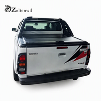 Zolionwil - Couvre-caisse de camion rétractable imperméable en toile enduite noire pour Toyota Hilux Revo Vigo Travo 2015 2020 2026