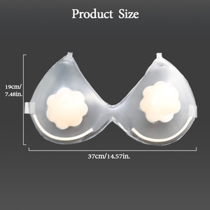 女性用シリコーン透明通気性シームレスハーフカップバックレスワンピースセクシー防水ブラ - Product Image 6
