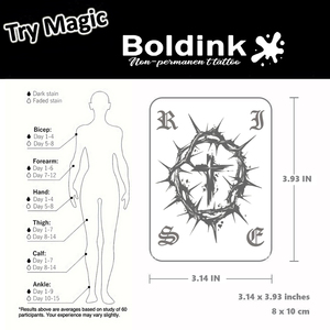 Tatuaje Temporal <span class=keywords><strong>de</strong></span> Tinta Jagua, Diseño <span class=keywords><strong>de</strong></span> Corona <span class=keywords><strong>de</strong></span> Espinas Gótica Realista, Resistente al Agua, Larga Duración (2 Semanas), Marca Boldink - Product Image 4
