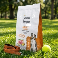 Sachet personnalisé pour aliments pour animaux de compagnie, pochette verticale en aluminium avec fermeture éclair refermable, qualité alimentaire