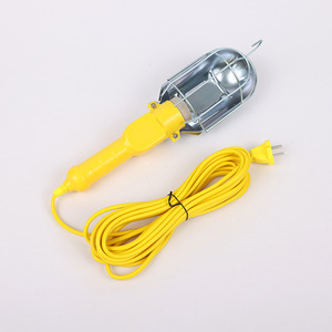 Lampe d'inspection portative jaune de type A avec abat-jour en fil de fer et fil de cuivre pour l'entretien et l'inspection des machines industrielles - Product Image 1