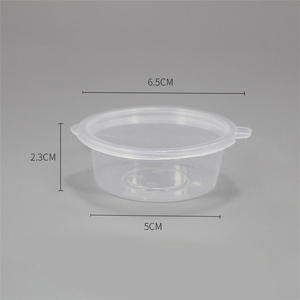 Gobelets à sauce jetables ronds en plastique transparent de différentes tailles, recyclables, 1 oz, 2 oz, 3 oz, 4 oz, avec couvercle - Product Image 4