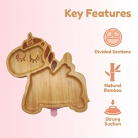 Assiette pour tout-petit en bambou avec compartiments et base d'aspiration en silicone de qualité alimentaire, assiette à dîner naturelle pour enfants, écologique, vente en gros