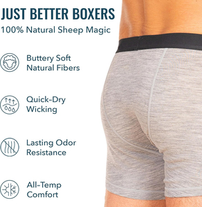 Boxers respirants CELINNE pour hommes, sous-vêtements à ouverture frontale, sous-vêtements en laine mérinos de qualité supérieure pour hommes - Product Image 2