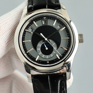 Montre unisexe haut de gamme 5A personnalisable, hommage au patrimoine, boîtier plaqué platine, griffes gravées, affichage du calendrier perpétuel - Product Image 1