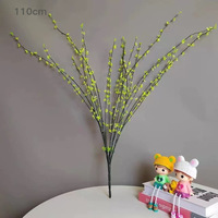 Künstliches grünes Laub für Monet-Stil Hochzeitsarrangements, Plastik Chinesisches Springgarten-Gras, Hochwertige Simulation für Innendekoration
