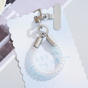 Cordon de téléphone portable en TPU, bracelet multicolore à perles de cristal, boucle en métal, support de téléphone pour poignet - Product Image 2