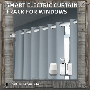 <b>Smart</b> Luxury Electric Motorized Aluminum Alloy Track System with Voice <b>Control</b> & APP for Office Window Curtains - Product Image 2