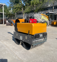 Mini-compacteur vibrant à double tambour pour asphalte et sol, 0,8 tonne, moteur Changchai, pompe
