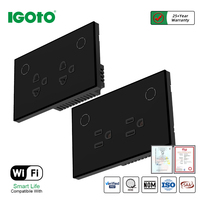 Interruptor de Luz Inteligente IGOTO, Estándar Australiano, Interruptor Táctil WiFi para Pared, Automatización del Hogar, de Fábrica