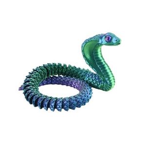 Serpent Cobra Articulé Imprimé en 3D, Modèle Animal Flexible en PLA Soie, <span class=keywords><strong>Jouet</strong></span> Anti-Stress, Couleur Métallique, Décoration de Bureau, Cadeau - Product Image 5