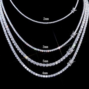 Luxury VVS Moissanite Tennis <b>Chain</b> Necklace 925 Silver <b>Iced</b> <b>Out</b> Hip Hop <b>Chain</b> Support Custom Design - Product Image 2