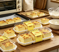 Boîtes d'emballage jetables personnalisées à 3 compartiments pour boulangerie, barquettes en plastique PET transparent avec couvercles pour tranches de cheesecake, pâtisseries, pain
