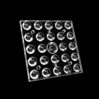 Composant optique PC : Matrice de lentilles LED carrées plano-convexes 24-en-1 de 50x50mm pour l'alimentation des éclairages publics et industriels SMD 3030 5050