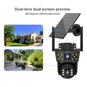 Outdoor 4G E <span class=keywords><strong>3</strong></span>+3MP Doppellinsen Schwenk-Neige-Rotations-Solarbatterie PTZ-Kamera - Product Image 1