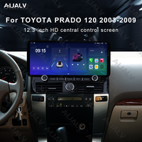 Autoradio multimédia Android 12,3 pouces avec GPS, lecteur vidéo, stéréo, Carplay Auto pour TOYOTA PRADO/120 2003-2009