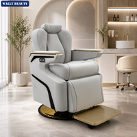 Fauteuil de Barbier Électrique de Luxe Wally Beauty, Fauteuil de Coiffure Inclinable avec Repose-Pieds pour Équipement Professionnel de Salon de Coiffure