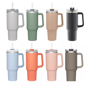 Gobelet isotherme en acier inoxydable à double paroi de 40 oz avec poignée, revêtement en poudre, réutilisable, pour les voyages, le camping, la salle de sport, les activités de plein air - Product Image 6