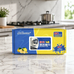 Lingettes <span class=keywords><strong>de</strong></span> <span class=keywords><strong>nettoyage</strong></span> jetables pour cuisine OEM ODM, lingettes humides faciles à nettoyer, en polyester, 20x20cm, extra douces et parfumées pour surfaces - Product Image 1